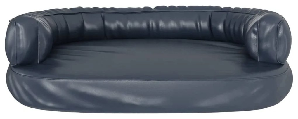 Letto cani ergonomico gommapiuma blu scuro 88x65 cm similpelle