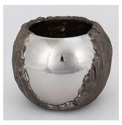 Vaso di fiori diametro 18,5 cm argento/marrone