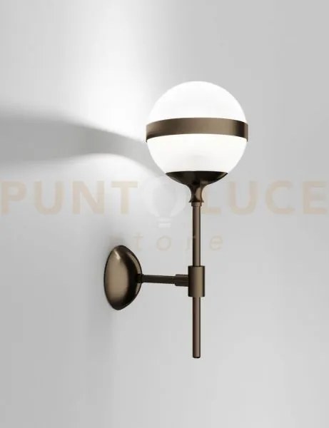 Peggy applique a parete bianco lucido ottone anticato  1 luce attac...