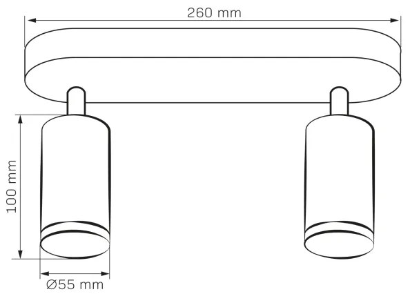 LED RGBW dimmerabile faretto da bagno TURYN 2xGU10/4,8W/230V IP44 nero