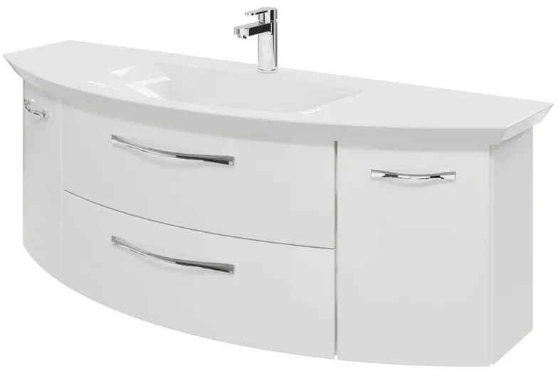 Mobile da bagno sospeso sotto lavabo L 139 x H 48 x P 46.2 cm bianco, 2 cassetti, 2 ante PELIPAL Cassca