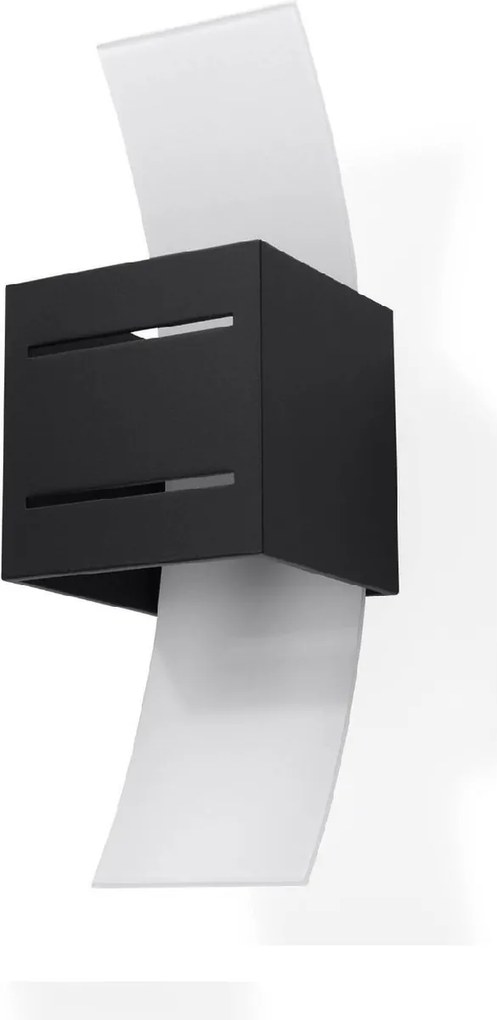 Lampada da Parete LORETO G9 in Alluminio e Vetro - Nera