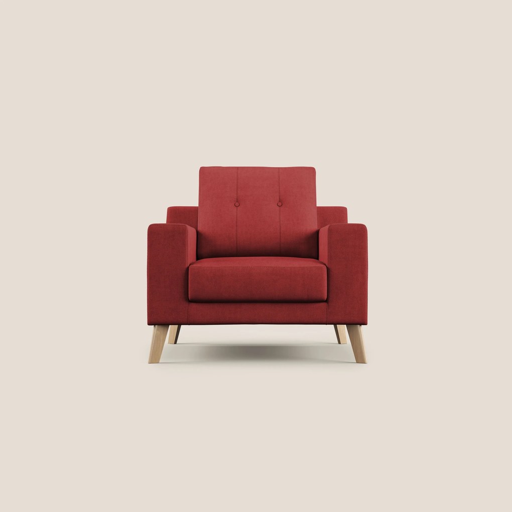 Danish poltroncina in tessuto morbido impermeabile T02 rosso