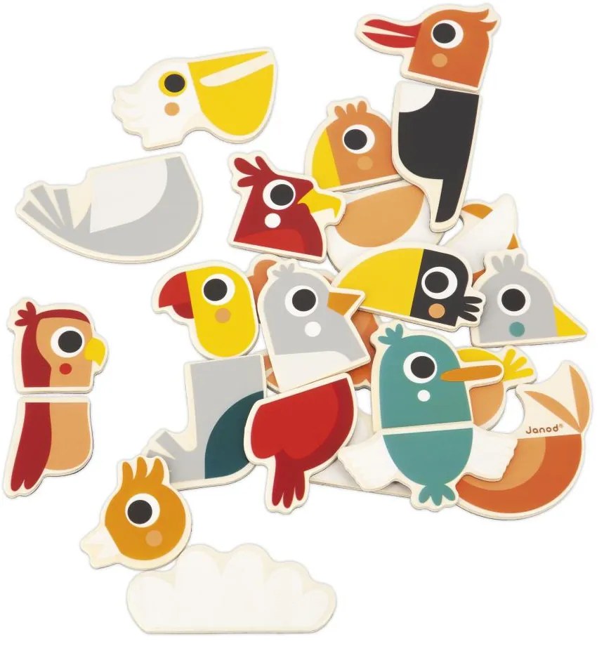 Magneti in legno - Uccellini - 24 pz