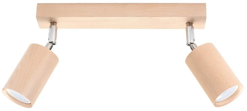 Lampada da Parete 2xGU10 Orientabile in Legno Naturale BERG