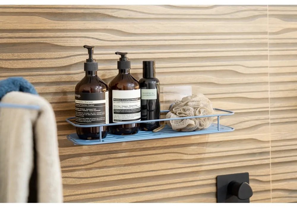 Scaffale da bagno autoportante in metallo azzurro Grena - Compactor