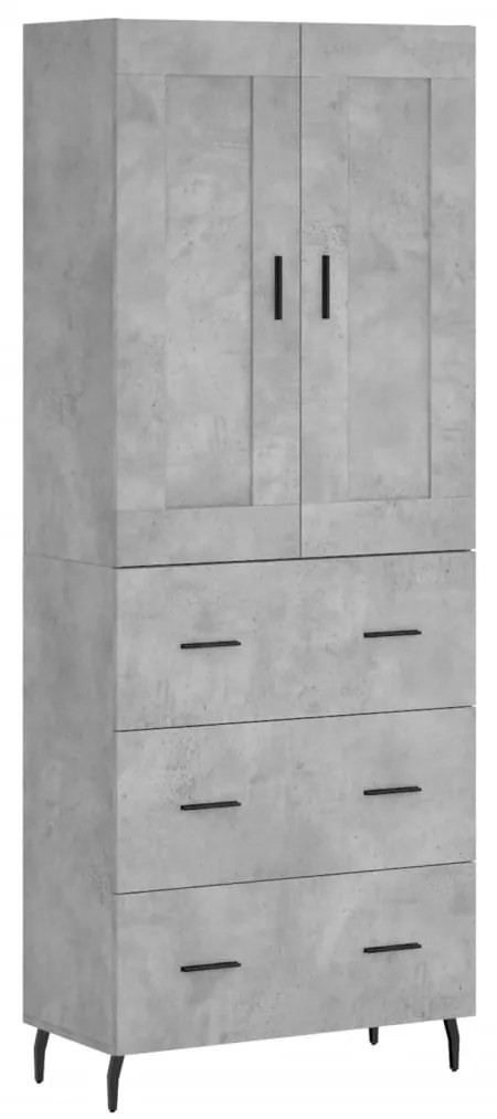 Credenza Grigio Cemento 69,5x34x180 cm in Legno Multistrato