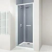 Porta doccia pieghevole Verve  90 cm, H 190 cm in vetro, spessore 6 mm trasparente cromato