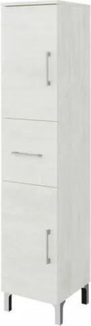 Semicolonna Bagno Rubino 2 Ante+1 Cassetto Rovere Bianco Reversibile