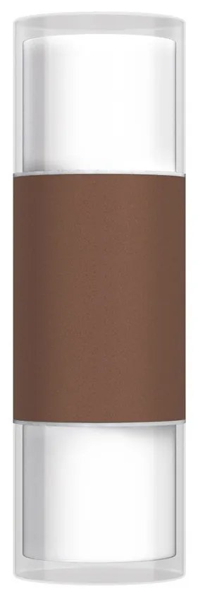 Applique Cilindrica Bidirezionale Corten IP54 con 2 basi GU10