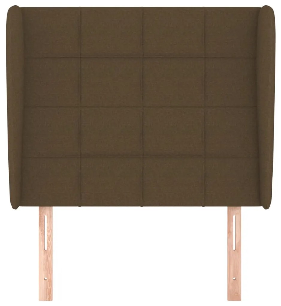 Testiera ad orecchio marrone scuro 103x23x118/128 cm in tessuto