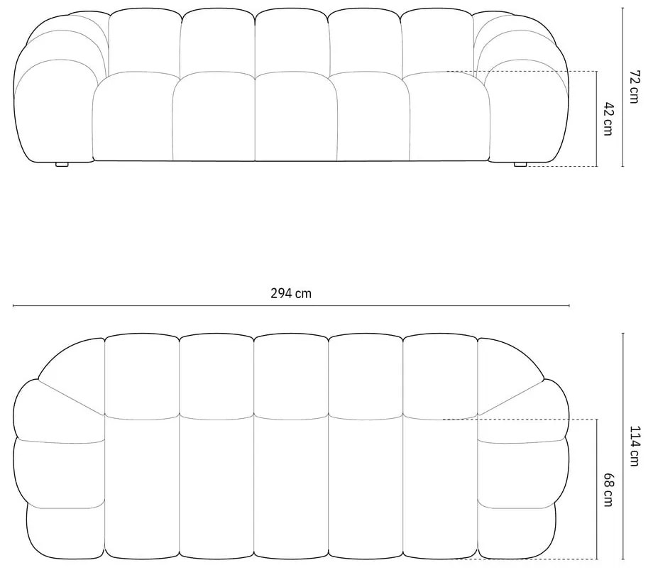 Divano in grigio chiaro 294 cm Diana – Micadoni