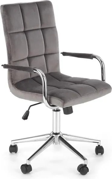 Sedia da ufficio Gonzo 4 in velluto grigio - H105 cm