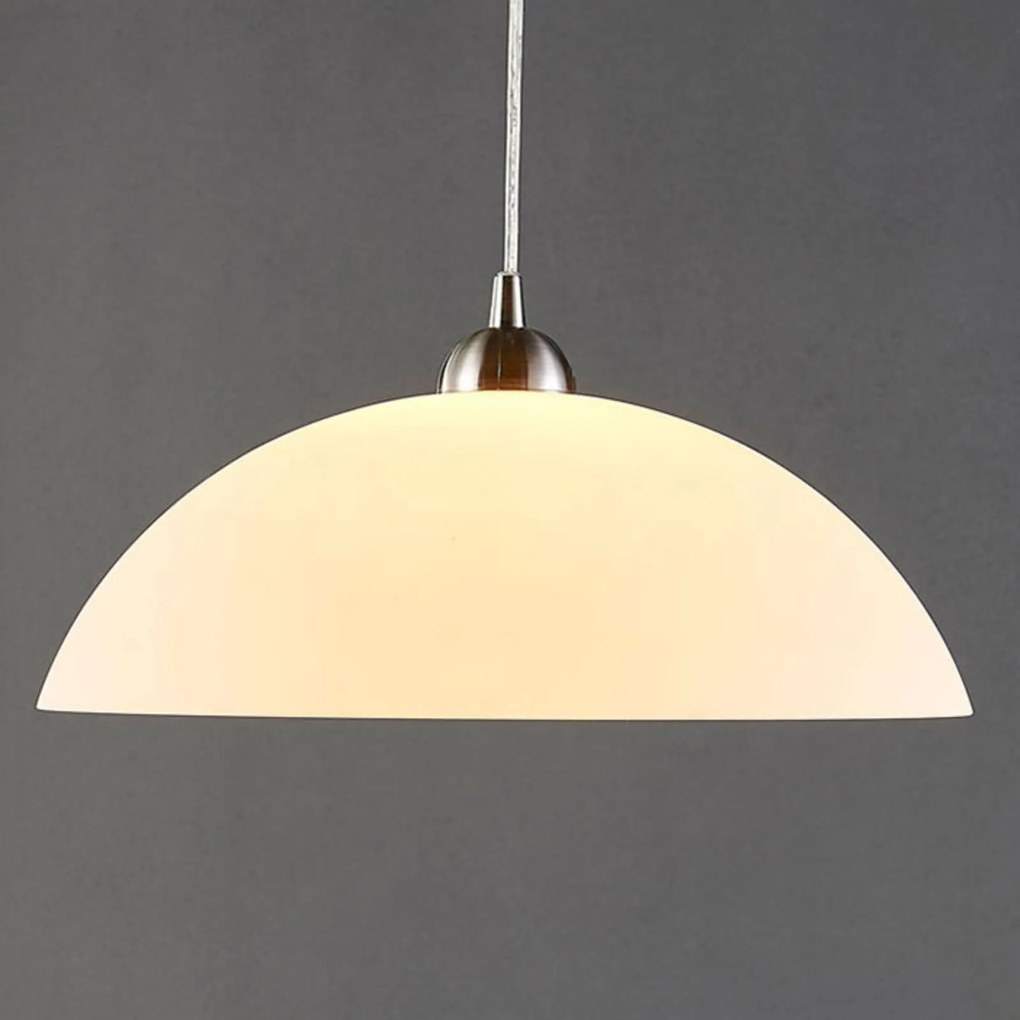 Lampada a sospensione in vetro Valeria Lindby, dimmerabile, Bianco / Opale, Cucina, Vetro, Moderno, Lampada a sospensione