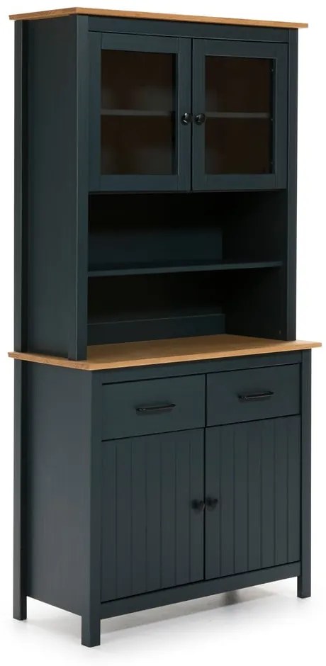 Vetrina blu scuro in legno di pino 90x180 cm Miranda - Marckeric