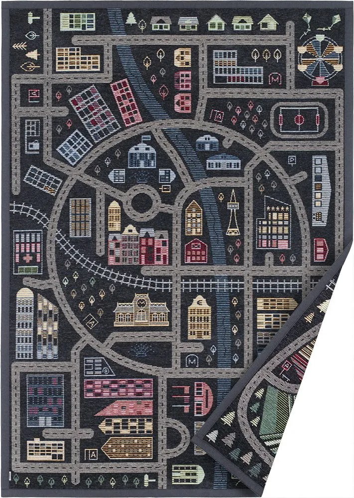 Tappeto nero reversibile per bambini, 160 x 230 cm Ülejõe - Narma