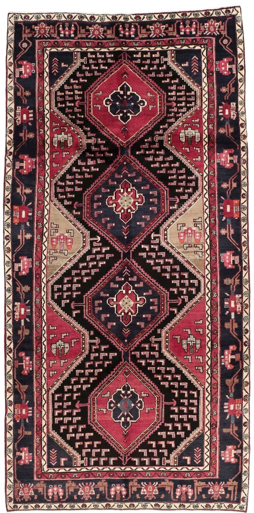 Hamedan Tappeto persiano 320 x 150 Blu (Iran) Annodato A Mano