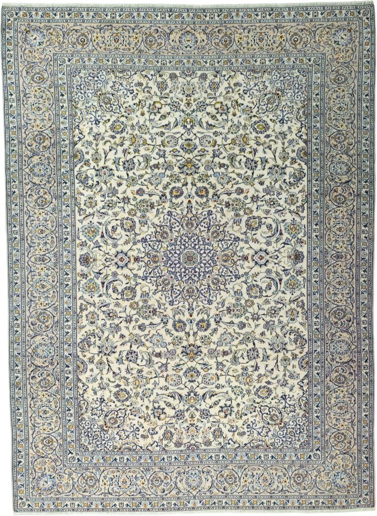 Kashan Tappeto persiano 390x290 Beige (Iran) Annodato A Mano