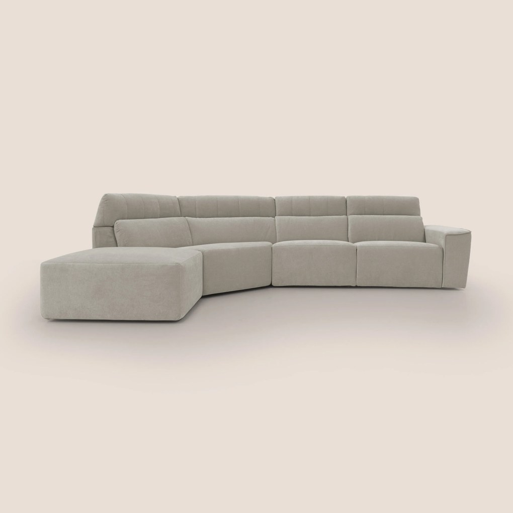 Clark Divano angolare con opzione relax elettrico in tessuto smacchiabile impermeabile T17
