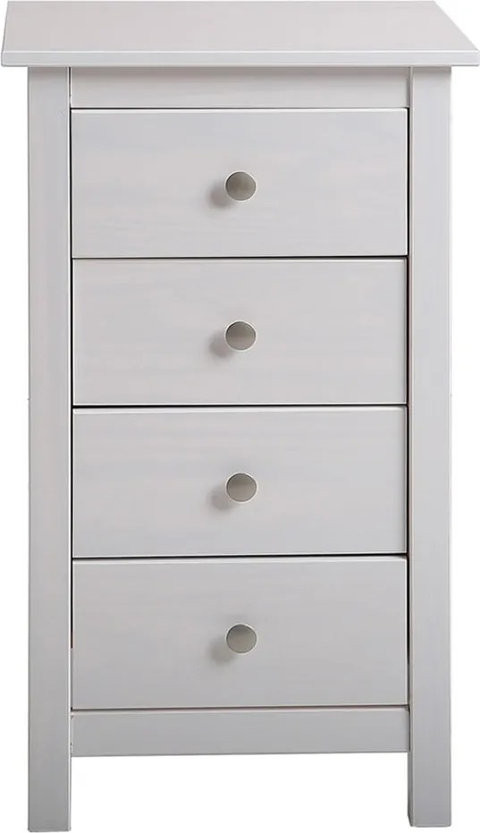 Cassettiera alta bianca in legno di pino 46x80 cm Berna - Marckeric