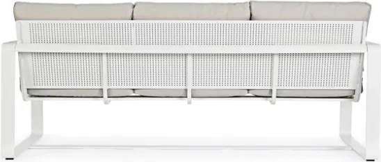 Salotto Da Esterno In Alluminio Divano 3 Posti 2 Poltrone Con Tavolino Merrigan Bianco Bizzotto