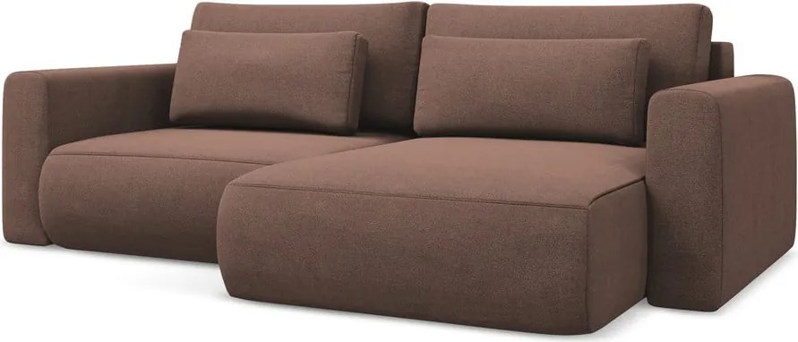 Divano angolare rosa allungabile/con contenitore (con penisola a destra/con chaise lounge) Kapua – Makamii