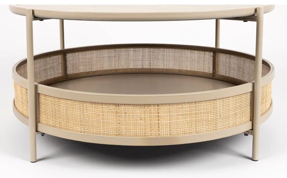 Tavolino da salotto rotondo beige/di colore naturale ø 80 cm Makoto – White Label