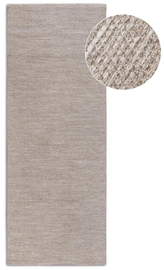 Passatoia beige tessuta a mano in misto lana 80x200 cm Pradesh Linen White - Elle Decoration