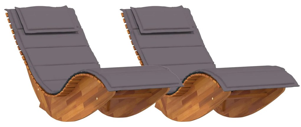Lettino prendisole set di 2 grigio scuro