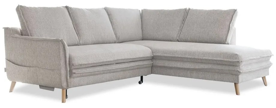Divano letto angolare beige (angolo destro) Charming Charlie - Miuform