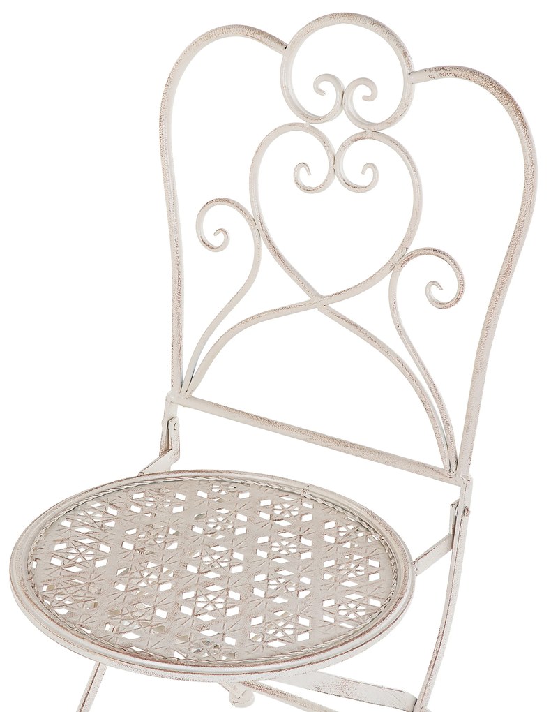 Set da balcone di un tavolo e due sedie beige/bianco sporco TRIESTE Beliani