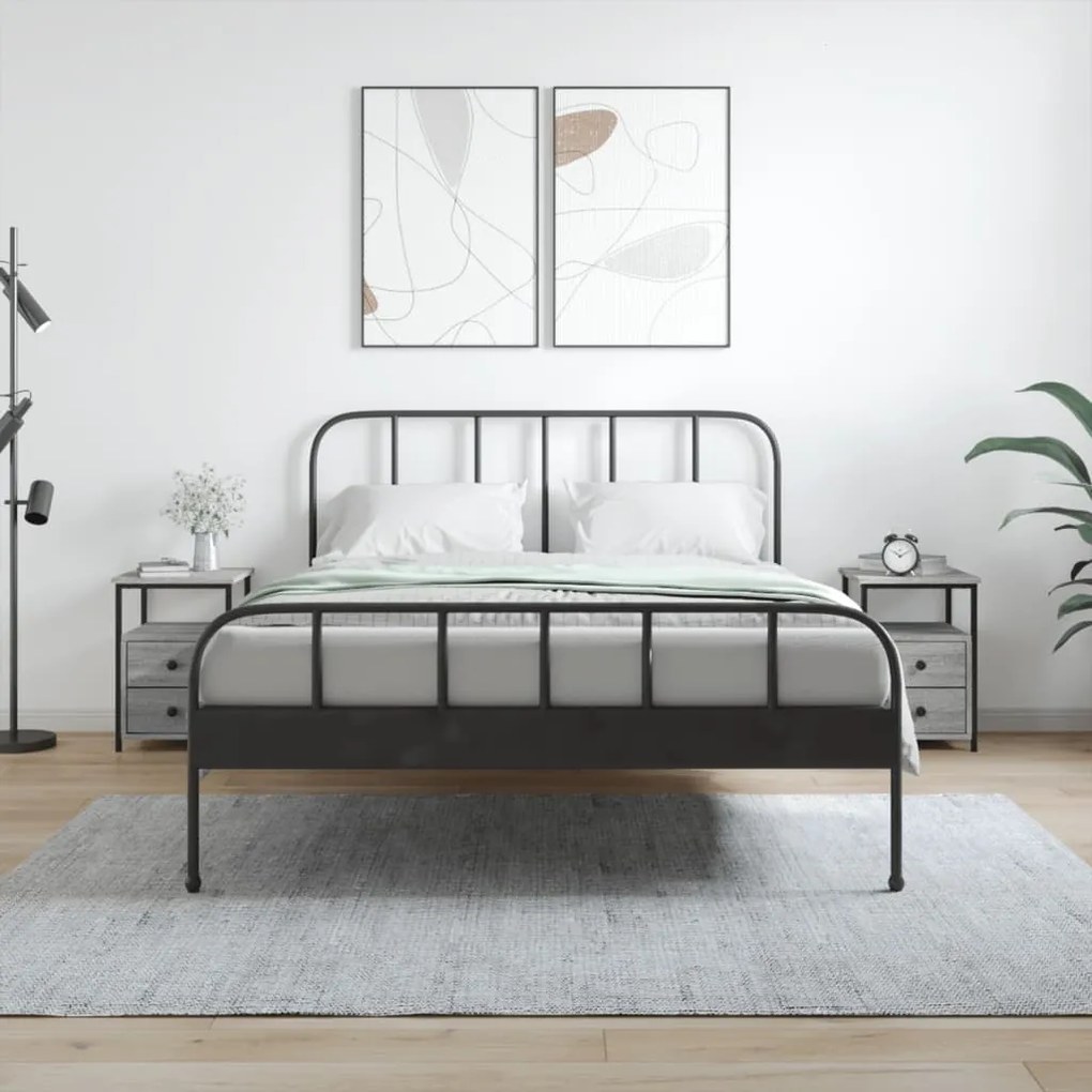 Comodini 2 Pz Grigio Sonoma 34x35,5x50 Cm İn Legno Multistrato /
