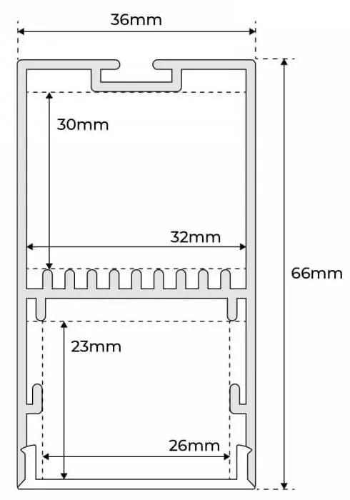 Profilo Lineare Nero a Sospensione in Alluminio per Striscia LED 1m e 2m Selezionare la lunghezza 2 Metri