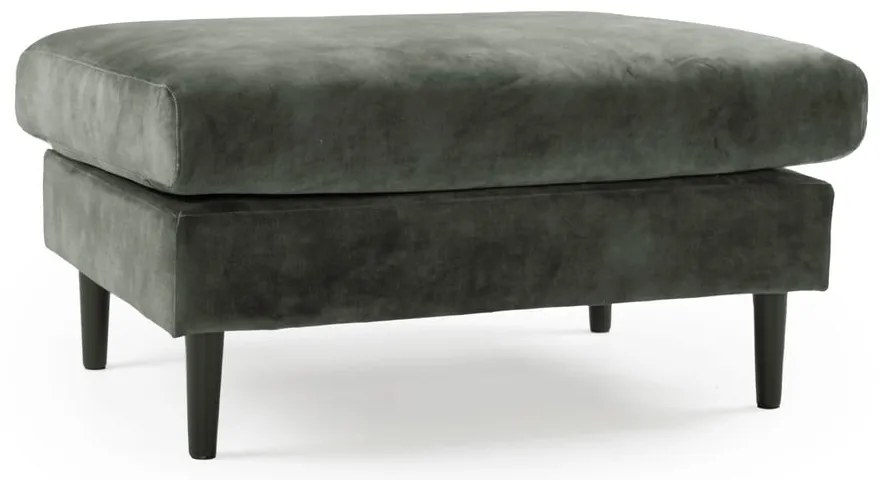 Pouf in velluto verde-grigio Adagio - Scandic