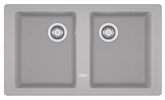 Lavello integrato 2 vasche in alluminio argento FRANKE Boston L 50 x L 86 cm