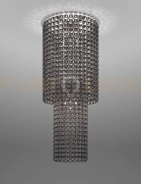 Giogali lampadadario a soffitto ca2 cristallo nickel nero e cromo l...