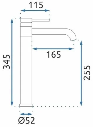 REA-B6100 - Miscelatore per lavabo LUNGIS 34,5 cm, cromato lucido