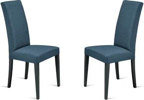 Sedia in tessuto Blu con gambe in legno DENVER 2 sedie