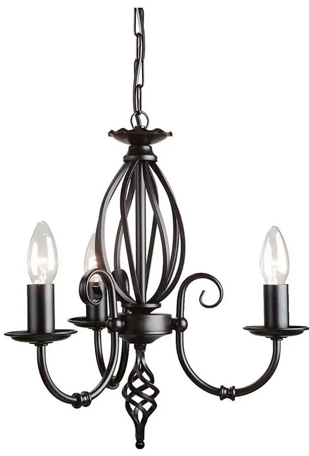 Elstead ART3-BLACK - Lampadario a sospensione con catena ARTISAN 3xE14/60W/230V