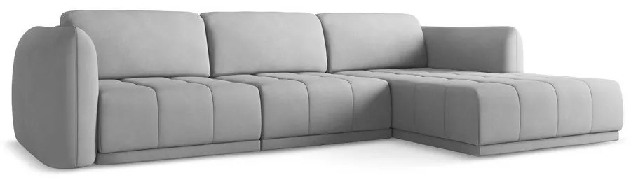 Divano angolare grigio chiaro (con penisola a destra) Hoku – Makamii