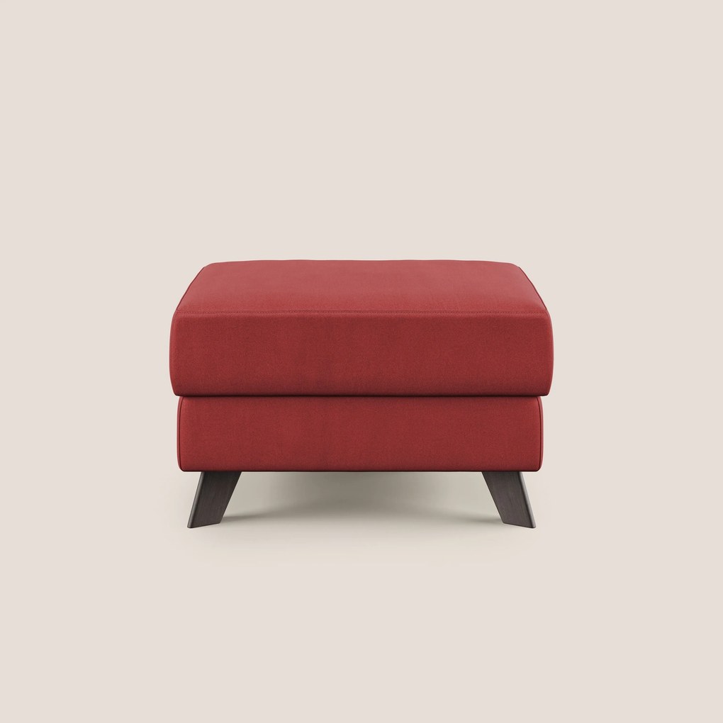Moon Pouf contenitore e piedini alti in microfibra impermeabile T11 rosso