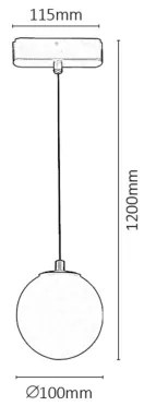 Rabalux 70109-LED Lampadario per binario monofase LiTrack LED/5W/24V 3000K
