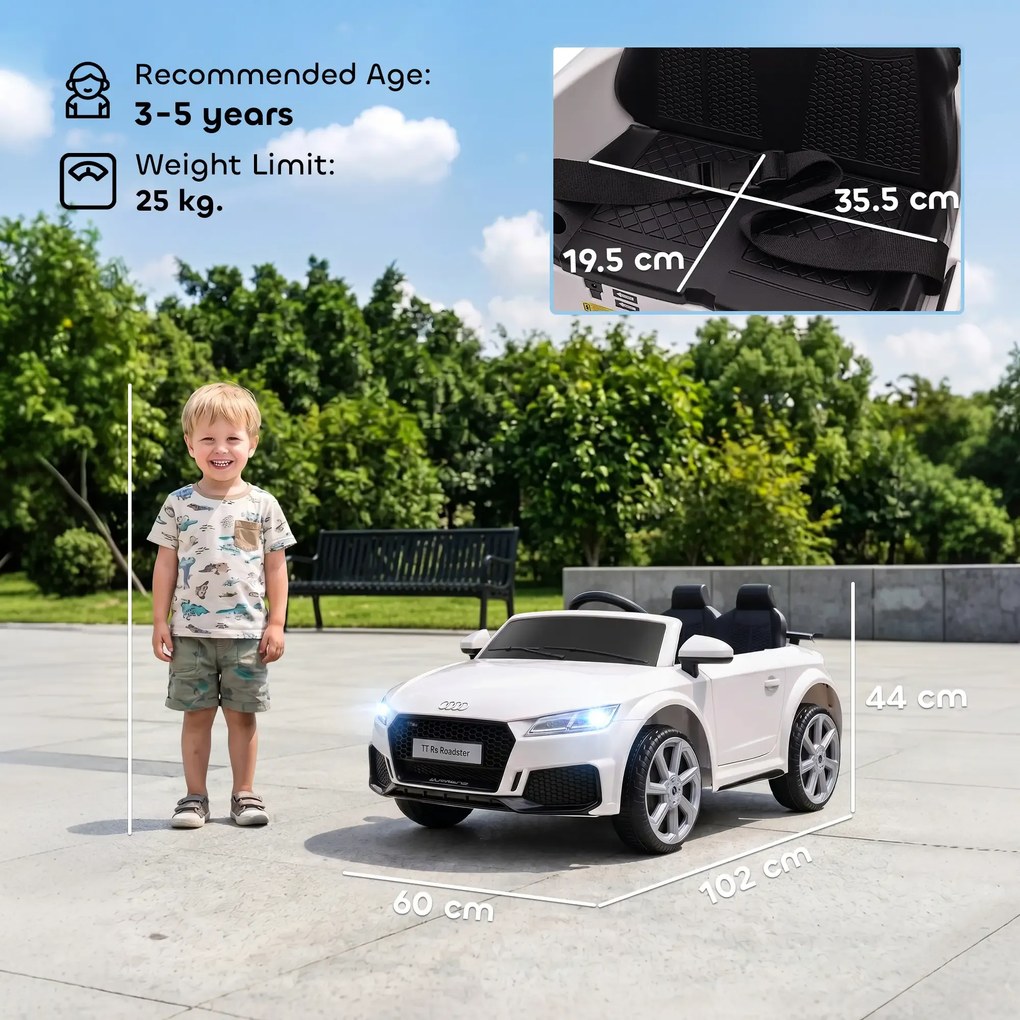 Macchina Elettrica per Bambini 12V con Licenza Audi TT Bianco...