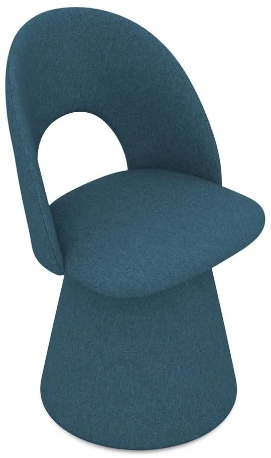 Sedia da pranzo blu in imbottito Kalo – Makamii