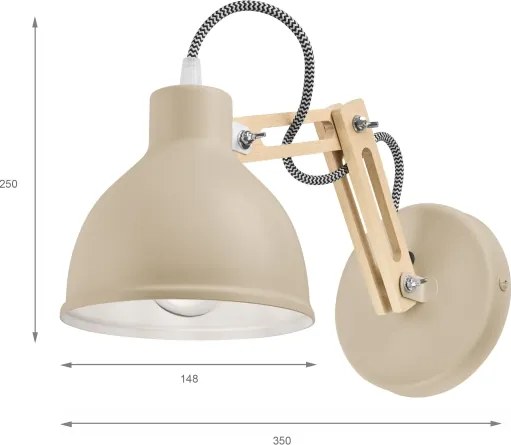Lampada da parete MARCELLO 1xE27/15W/230V beige