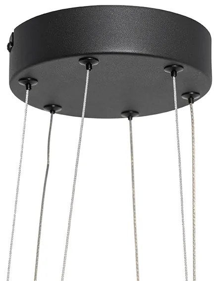 Lampada a sospensione nera incl. LED dimmerabile a 3 livelli 6 luci - Jolanta