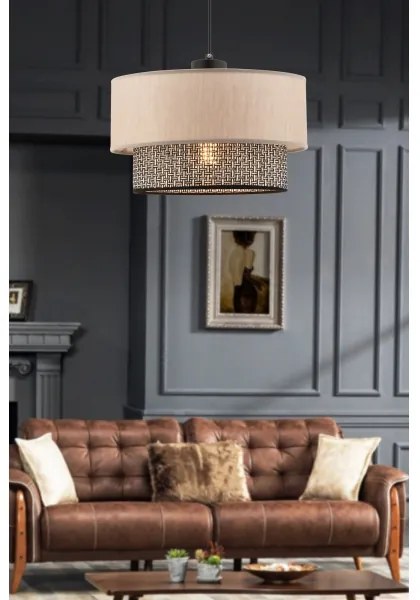 Lampada a sospensione su cavo ECHO 1xE27/60W/230V beige/grigio