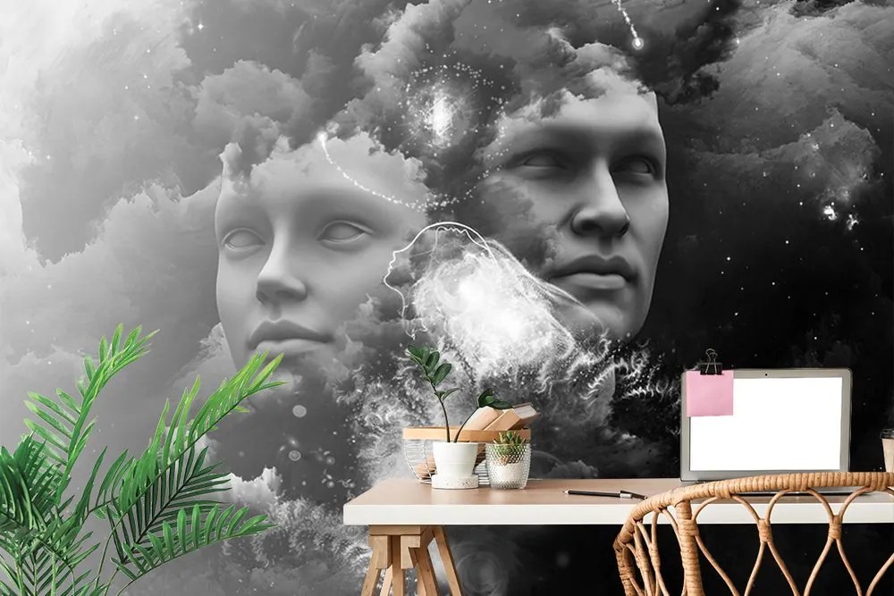 Carta da parati – Mente virtuale in bianco e nero