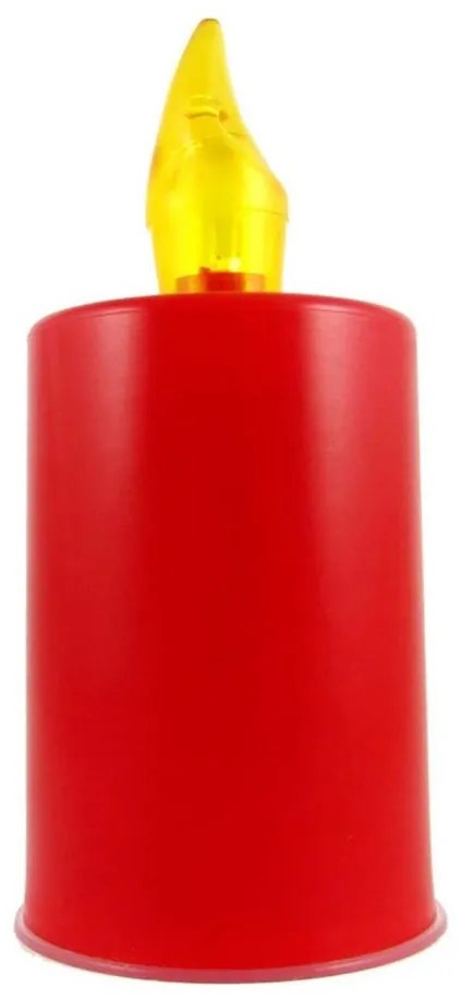 Candela LED/2xAA bianco caldo 10,8 cm rosso