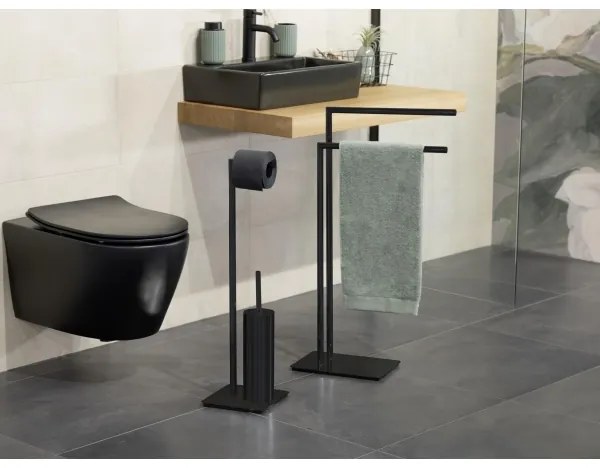 WENKO 71555800 - Porta asciugamani RECCO 48x80,5 cm nero